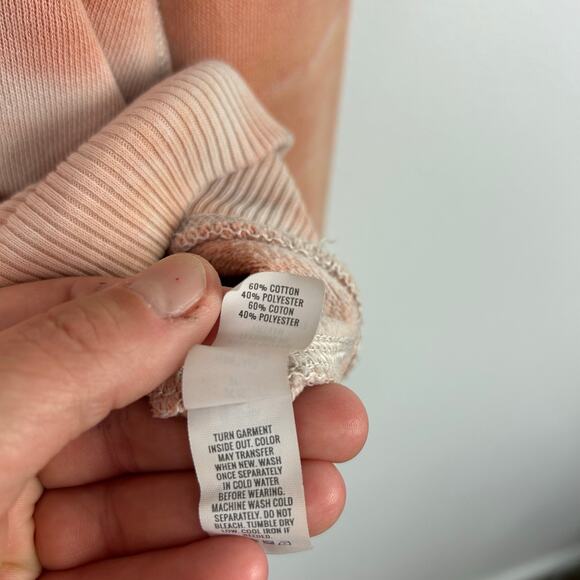 Aerie Coral Peach Tie Dye Sweatshirt Please Trust Me Oversized Size XXS - Picture 8 of 9